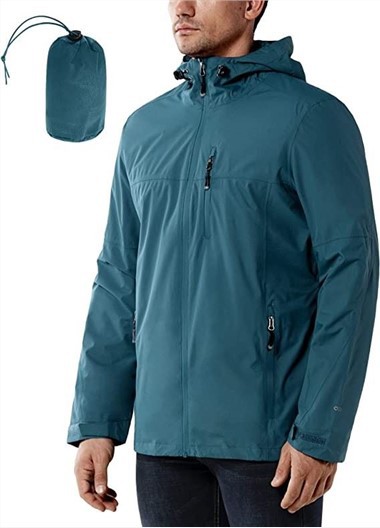 Heren regenjack Waterdicht Fietsen Hardlopen Opvouwbare regenjas met capuchon Lichtgewicht windjack met mesh voering